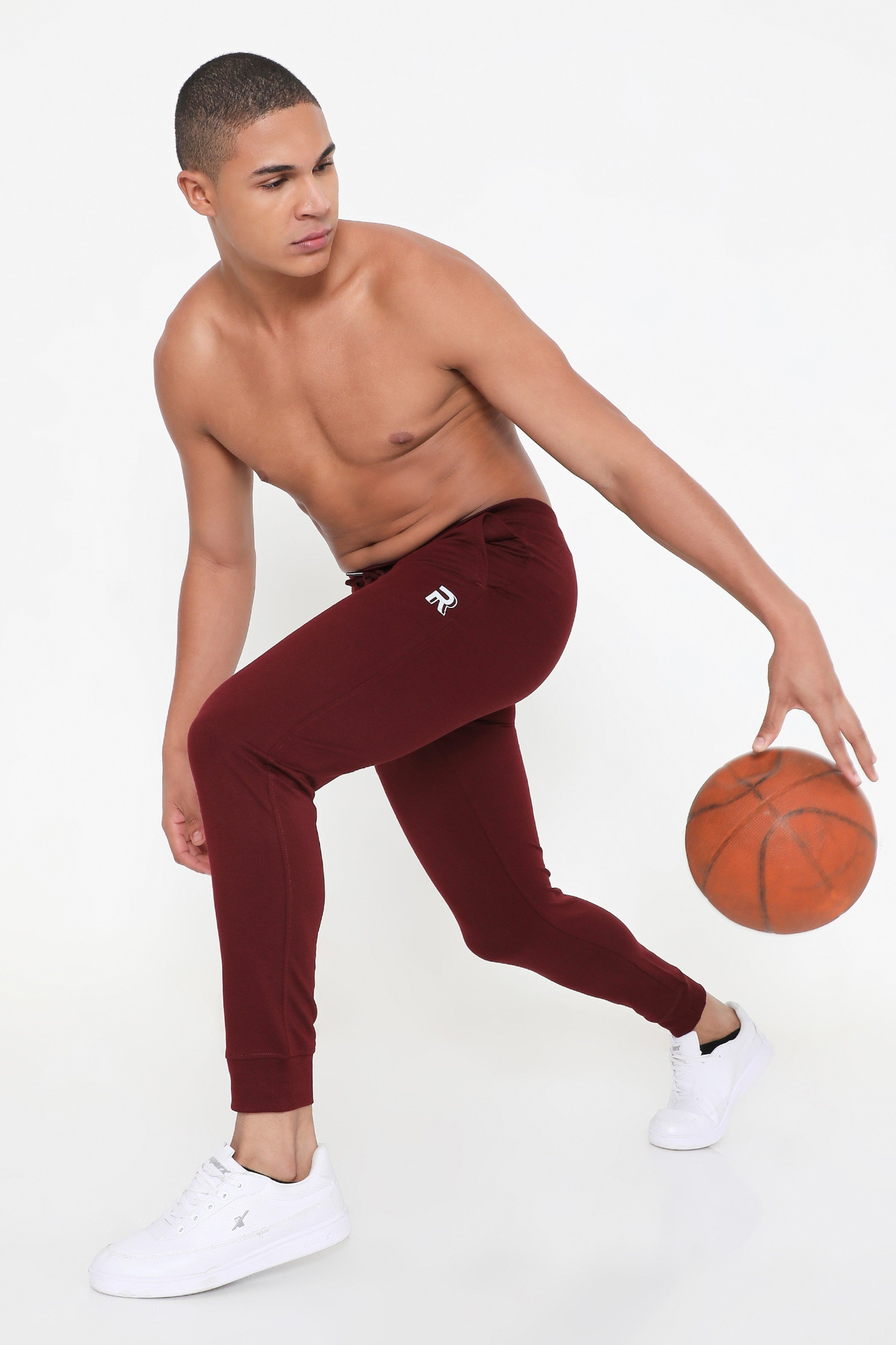 Men 002 Active Cotton Joggers - Maroon