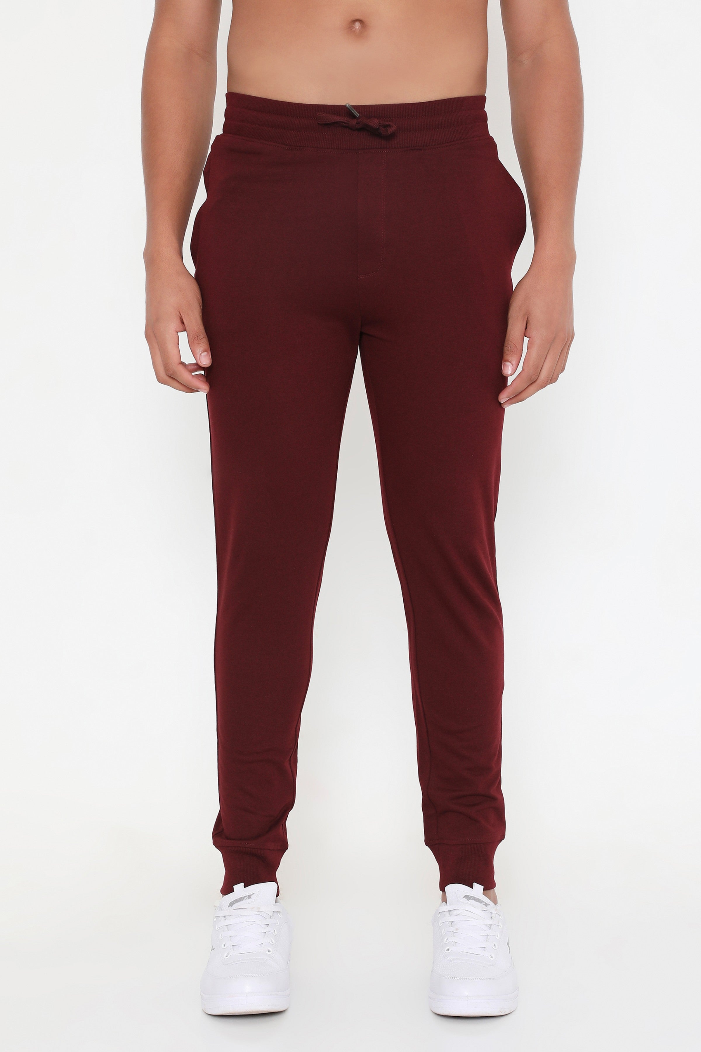 Men 002 Active Cotton Joggers - Maroon