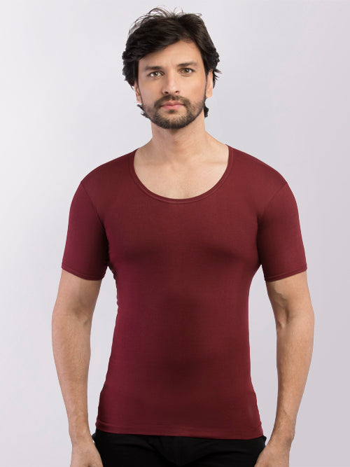 Men's Supreme Combed Cotton Vest with Sleeves - Assorted Colours