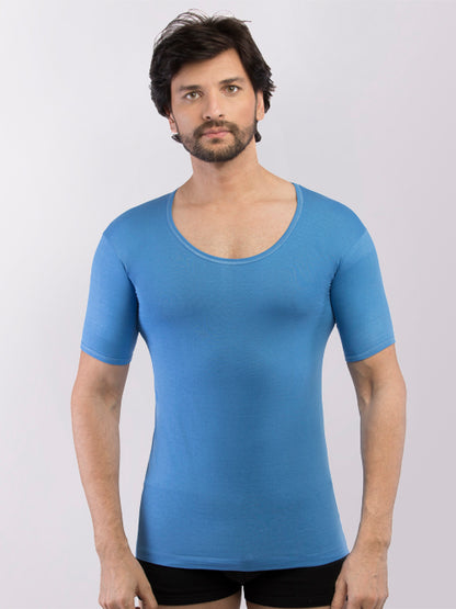 Men's Supreme Combed Cotton Vest with Sleeves - Assorted Colours