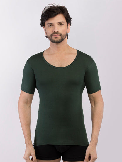 Men's Supreme Combed Cotton Vest with Sleeves - Assorted Colours