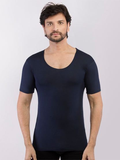 Men's Supreme Combed Cotton Vest with Sleeves - Assorted Colours