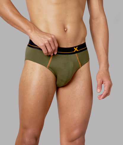 X-Drip Solid Beetle Olive Micro Modal Briefs