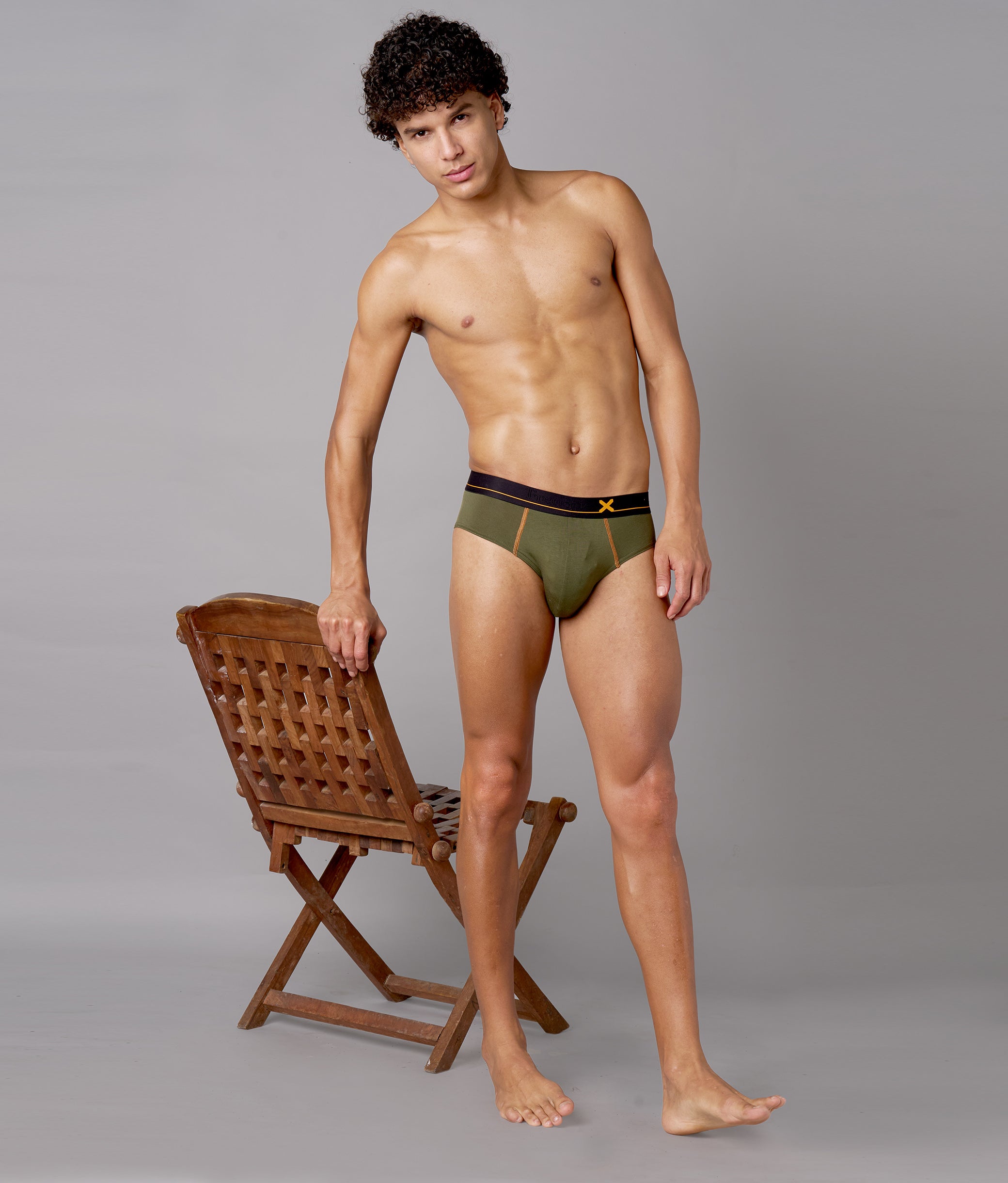 X-Drip Solid Beetle Olive Micro Modal Briefs