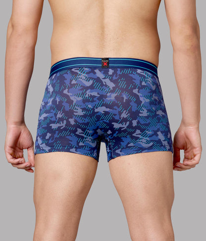 X-Rage Pageant Blue Camo Print Micro Modal Trunks