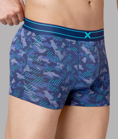 X-Rage Pageant Blue Camo Print Micro Modal Trunks