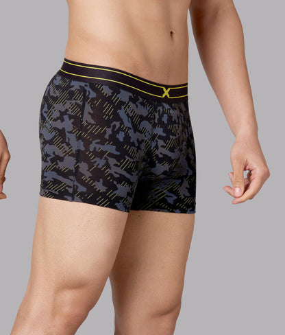 X-Rage Black Camo Print Micro Modal Trunks