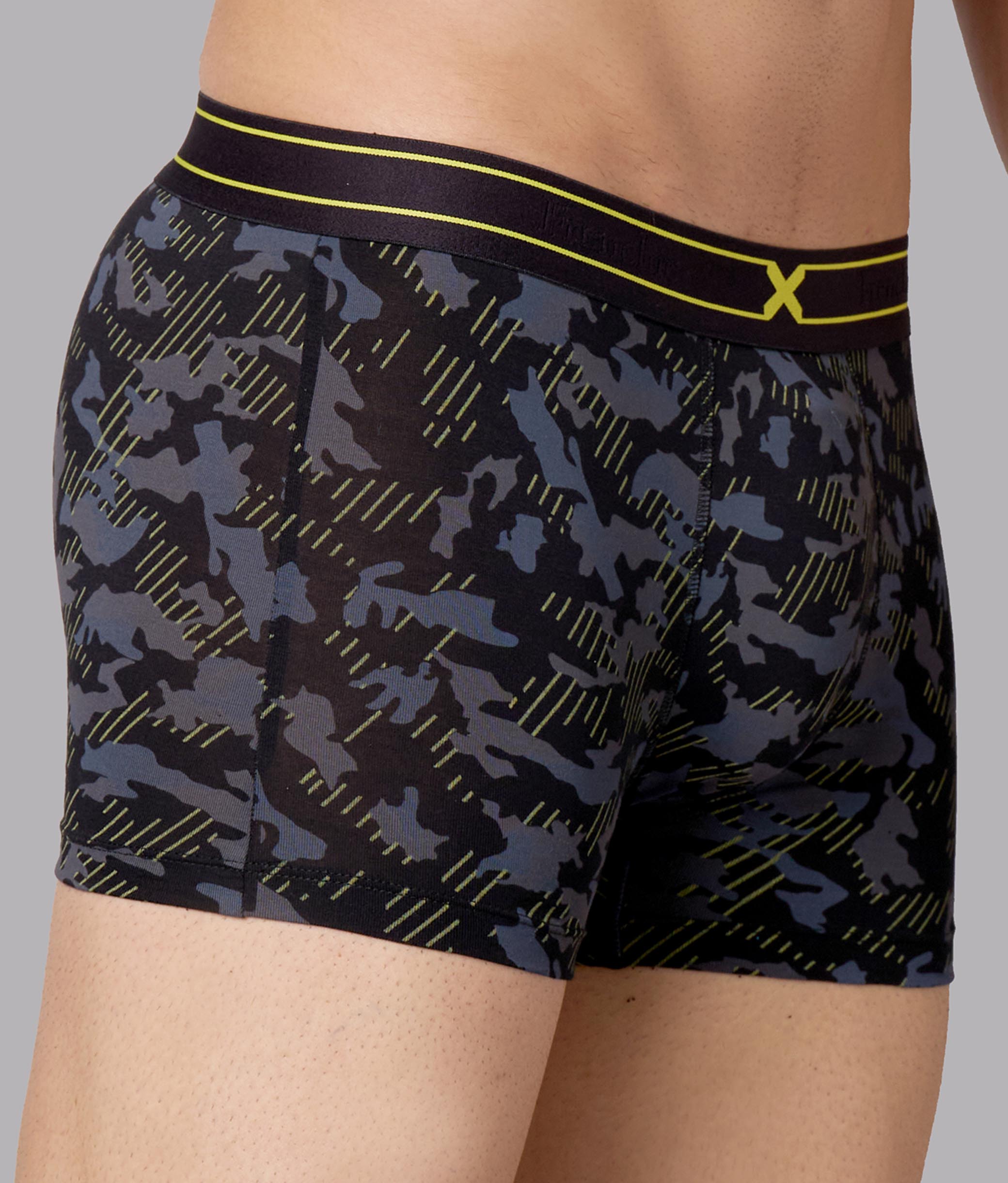 X-Rage Black Camo Print Micro Modal Trunks