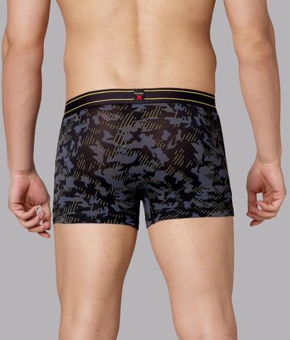 X-Rage Black Camo Print Micro Modal Trunks