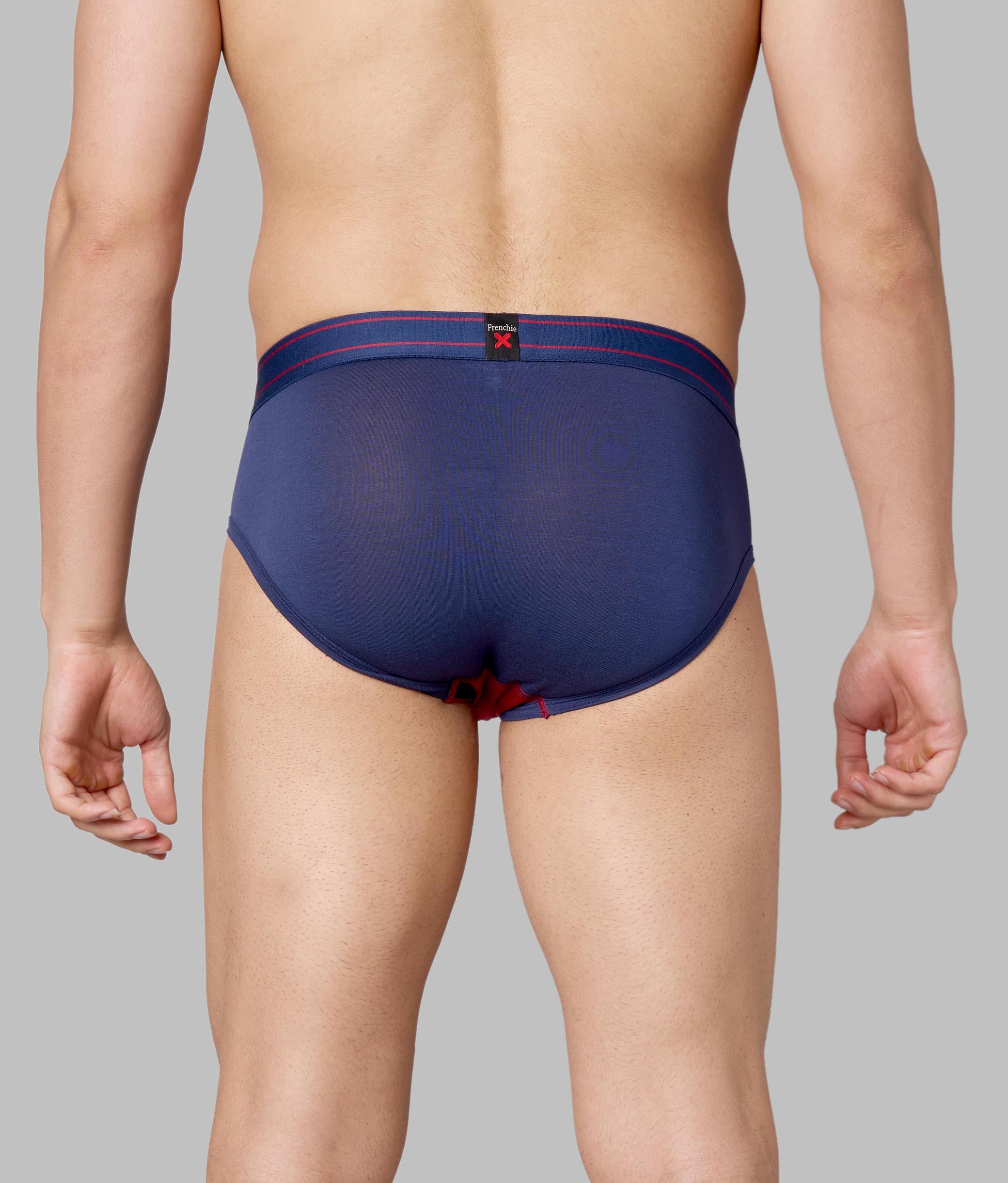 X-Groove Biking Red Micro Modal Cotton Briefs for Men