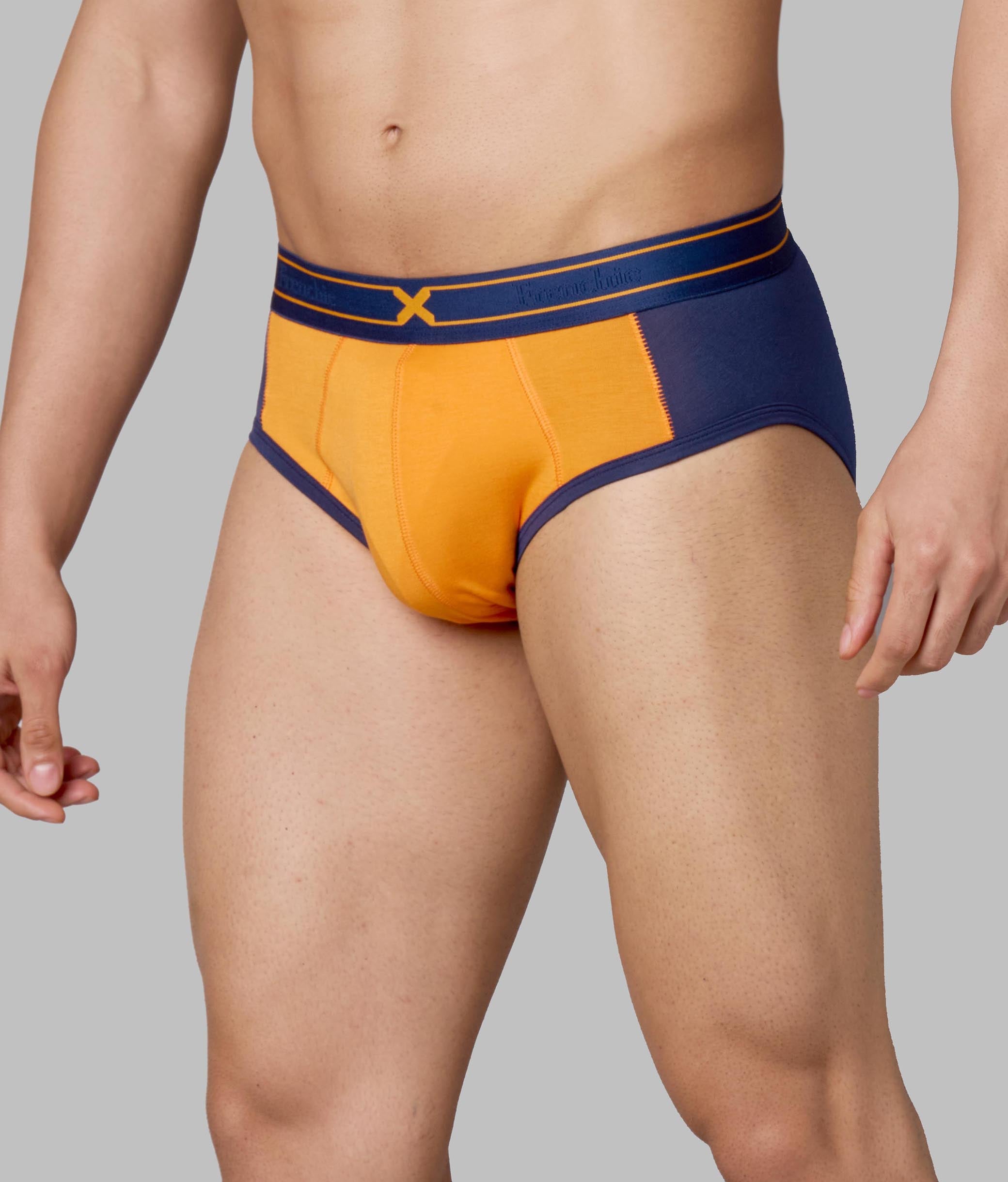 X-Groove Turmeric Orange Micro Modal Cotton Briefs for Men