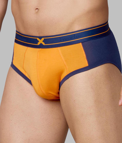 X-Groove Turmeric Orange Micro Modal Cotton Briefs for Men