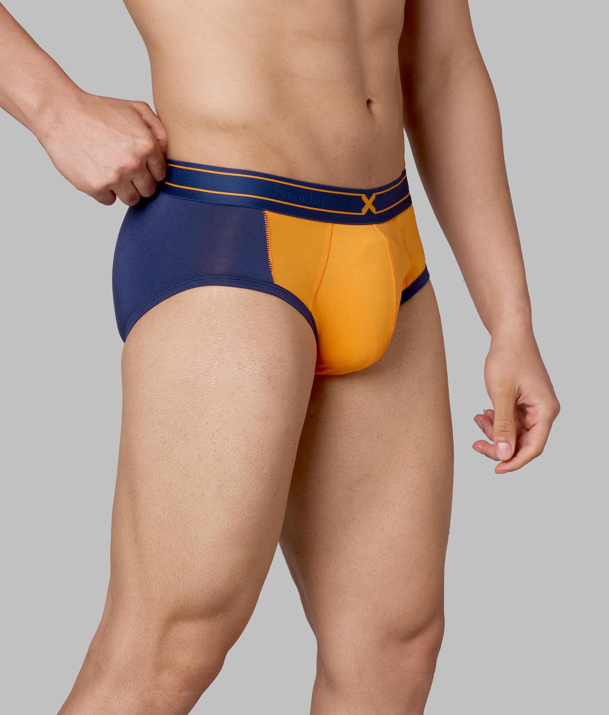 X-Groove Turmeric Orange Micro Modal Cotton Briefs for Men