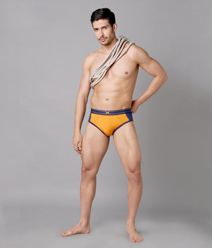 X-Groove Turmeric Orange Micro Modal Cotton Briefs for Men