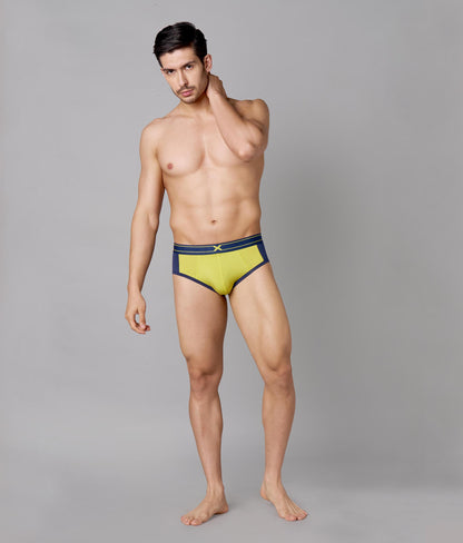 X-Groove Lime Punch Micro Modal Cotton Briefs for Men