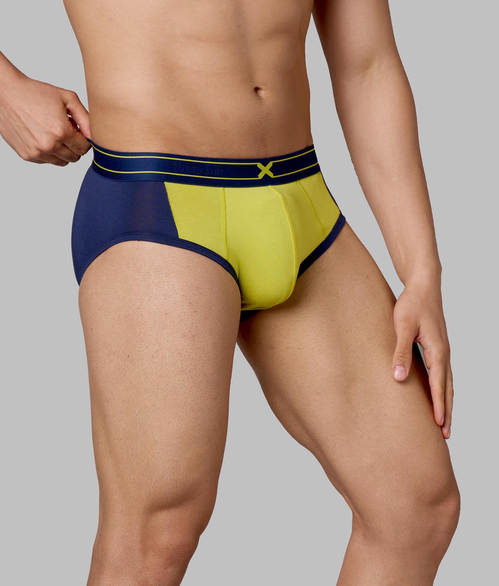 X-Groove Lime Punch Micro Modal Cotton Briefs for Men