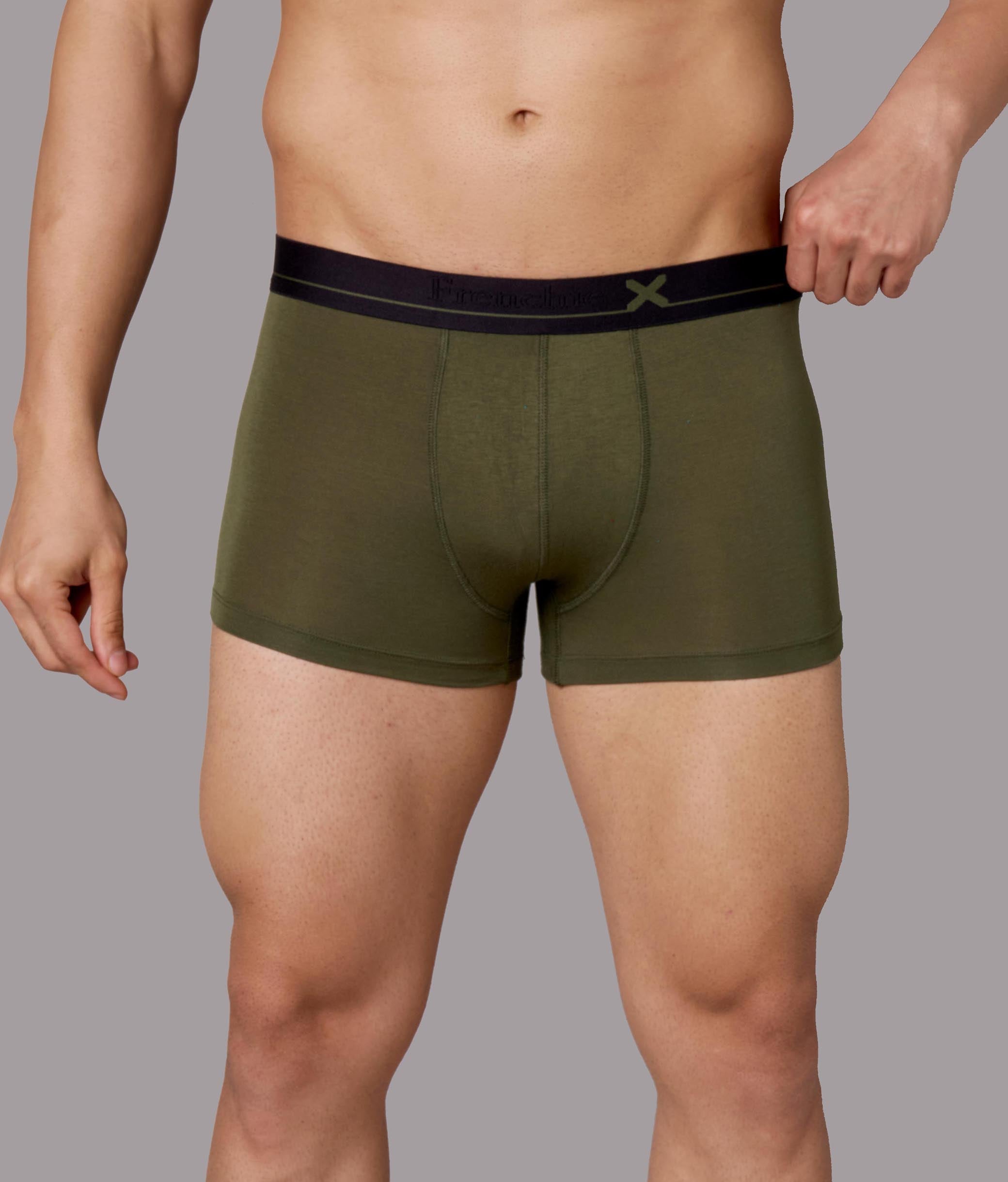 X-Lows Solid Beetle Olive Micro Modal Trunks