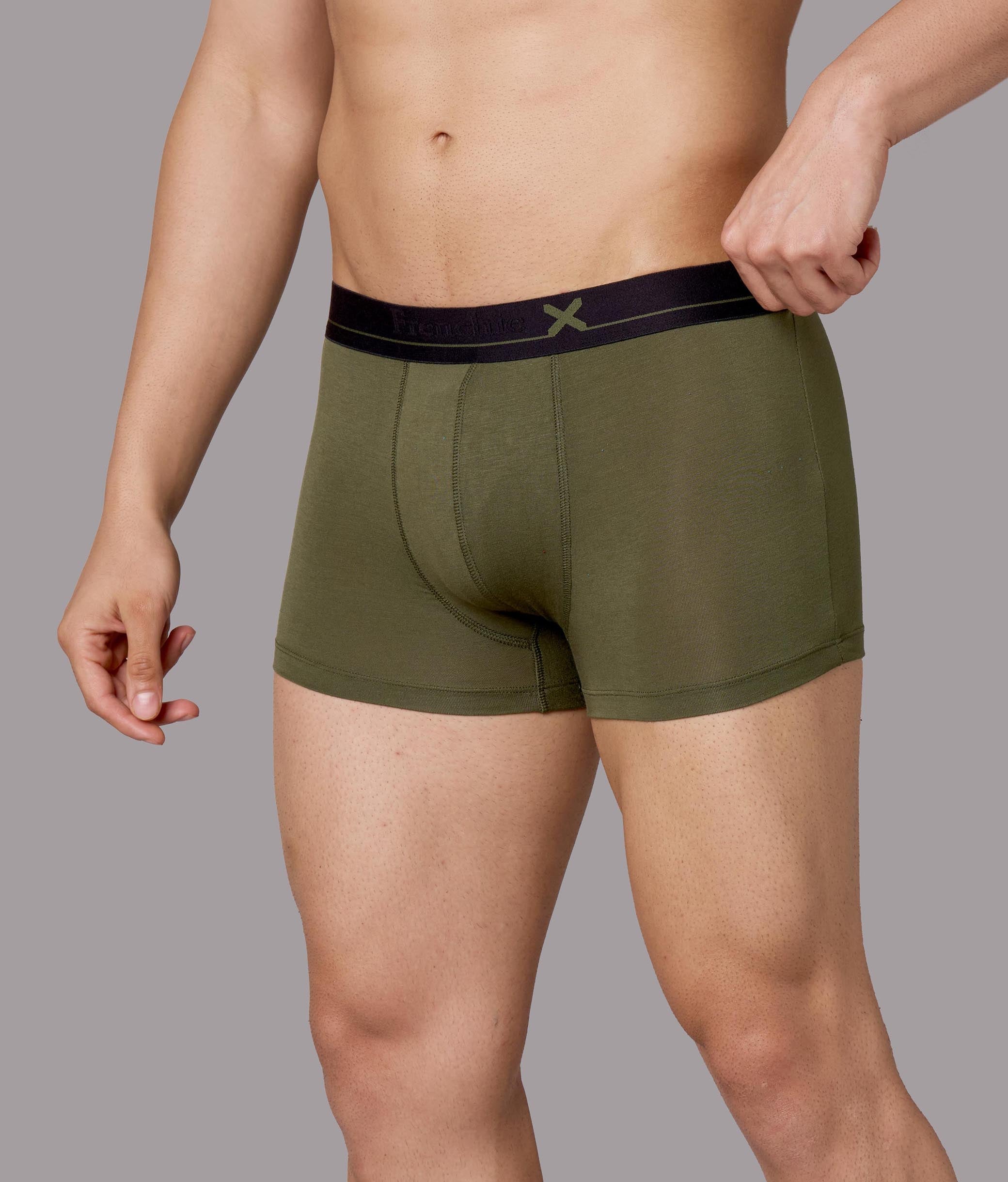 X-Lows Solid Beetle Olive Micro Modal Trunks