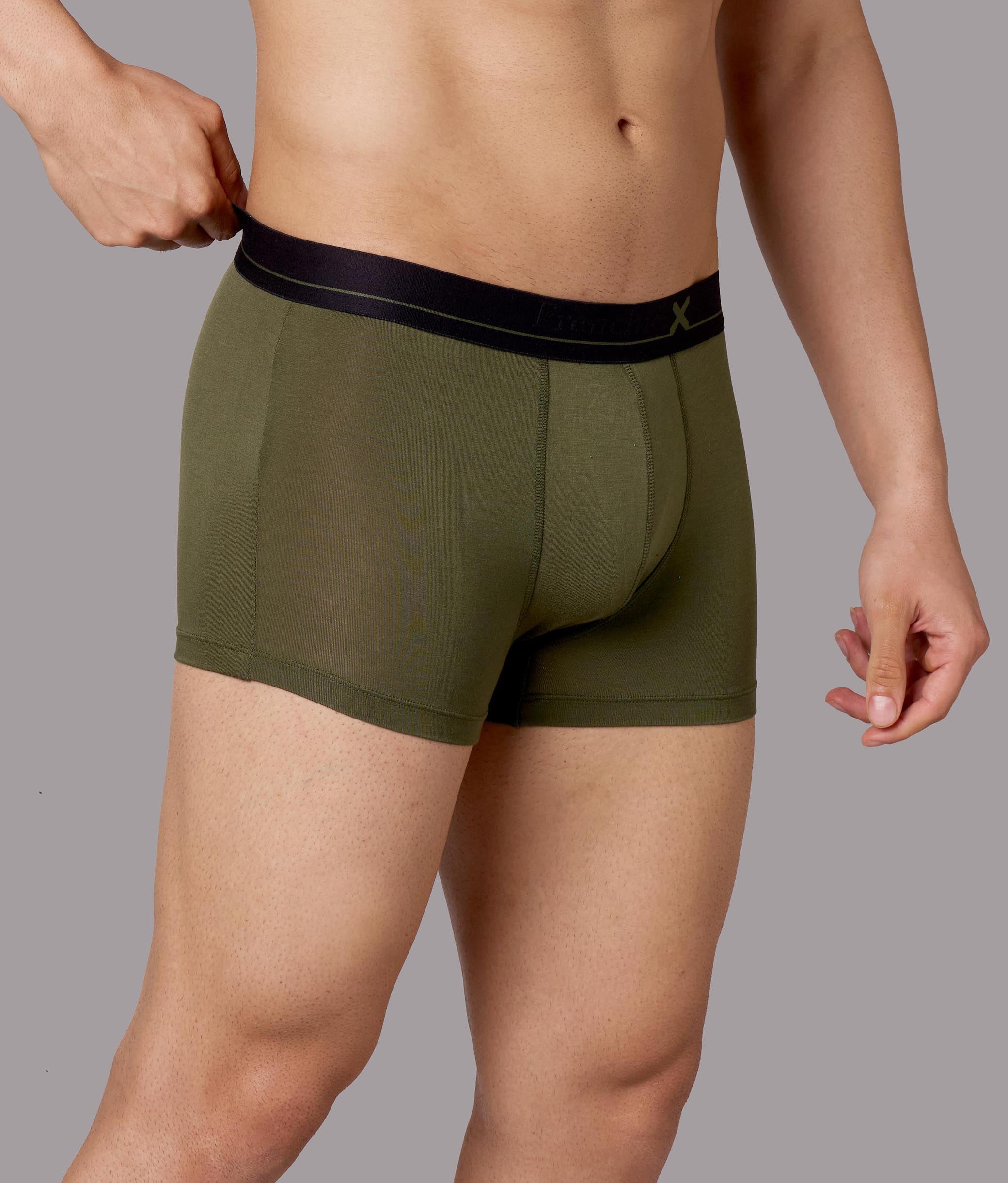 X-Lows Solid Beetle Olive Micro Modal Trunks