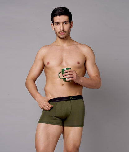 X-Lows Solid Beetle Olive Micro Modal Trunks