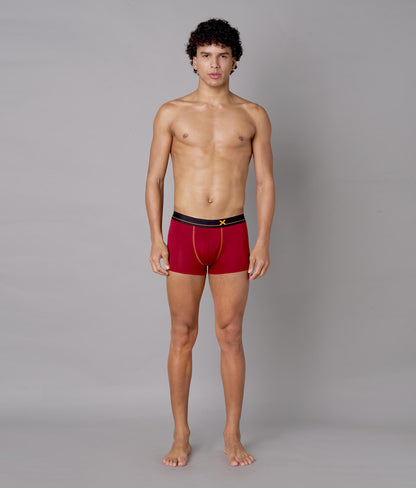 X-Drip Biking Red Micro Modal Trunks for Men