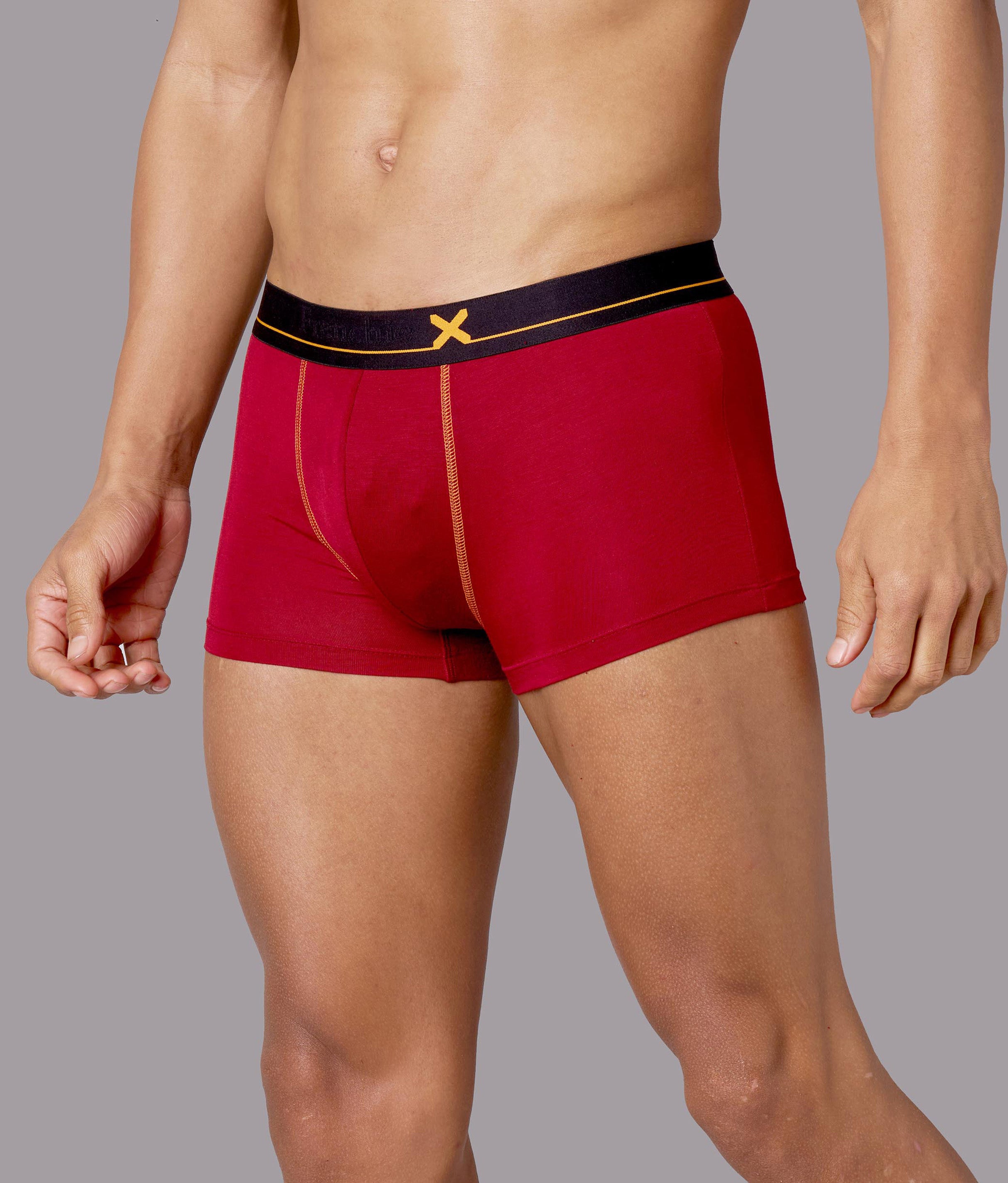 X-Drip Biking Red Micro Modal Trunks for Men