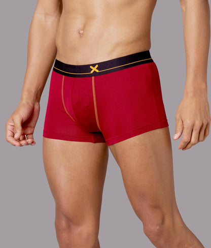 X-Drip Biking Red Micro Modal Trunks for Men