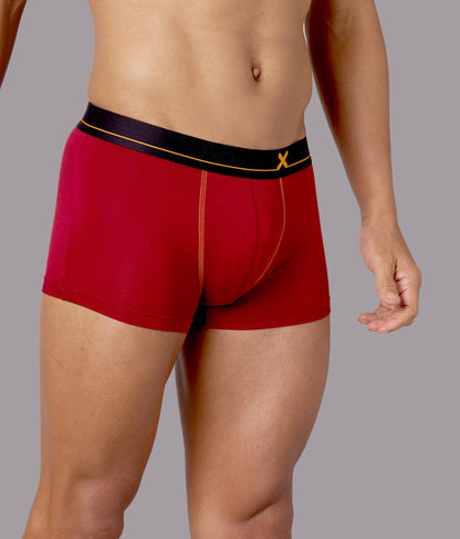 X-Drip Biking Red Micro Modal Trunks for Men