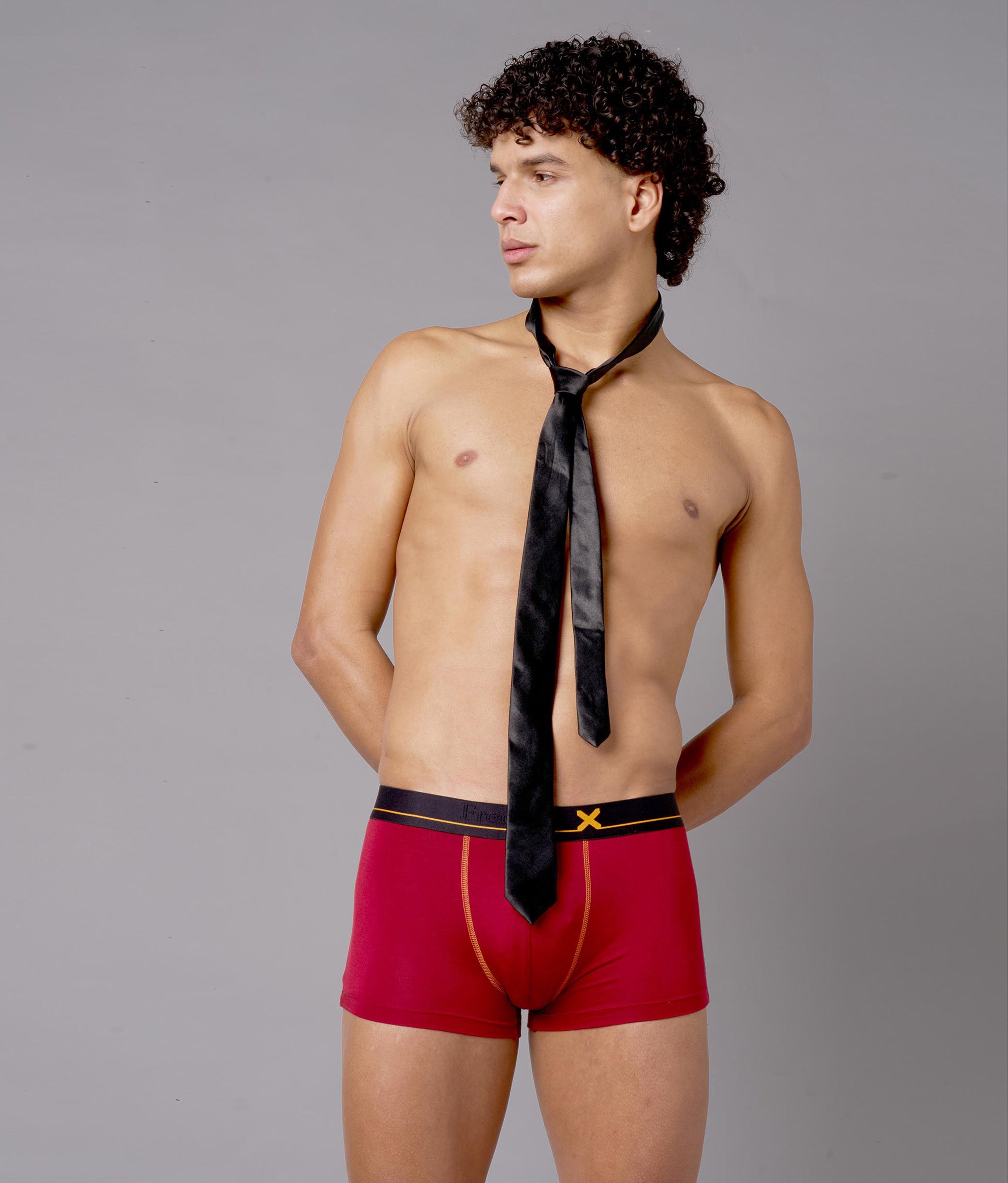 X-Drip Biking Red Micro Modal Trunks for Men