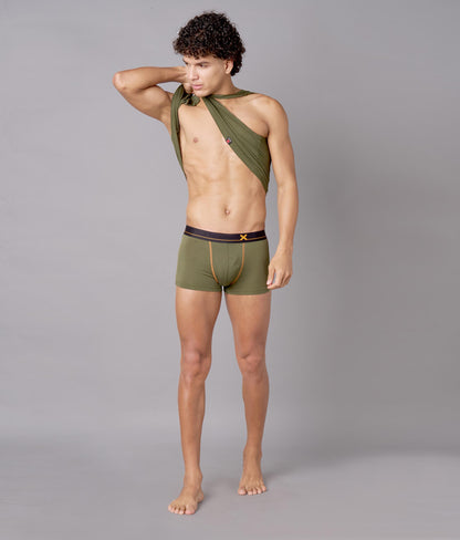 X-Drip Solid Beetle Olive Micro Modal Trunks for Men