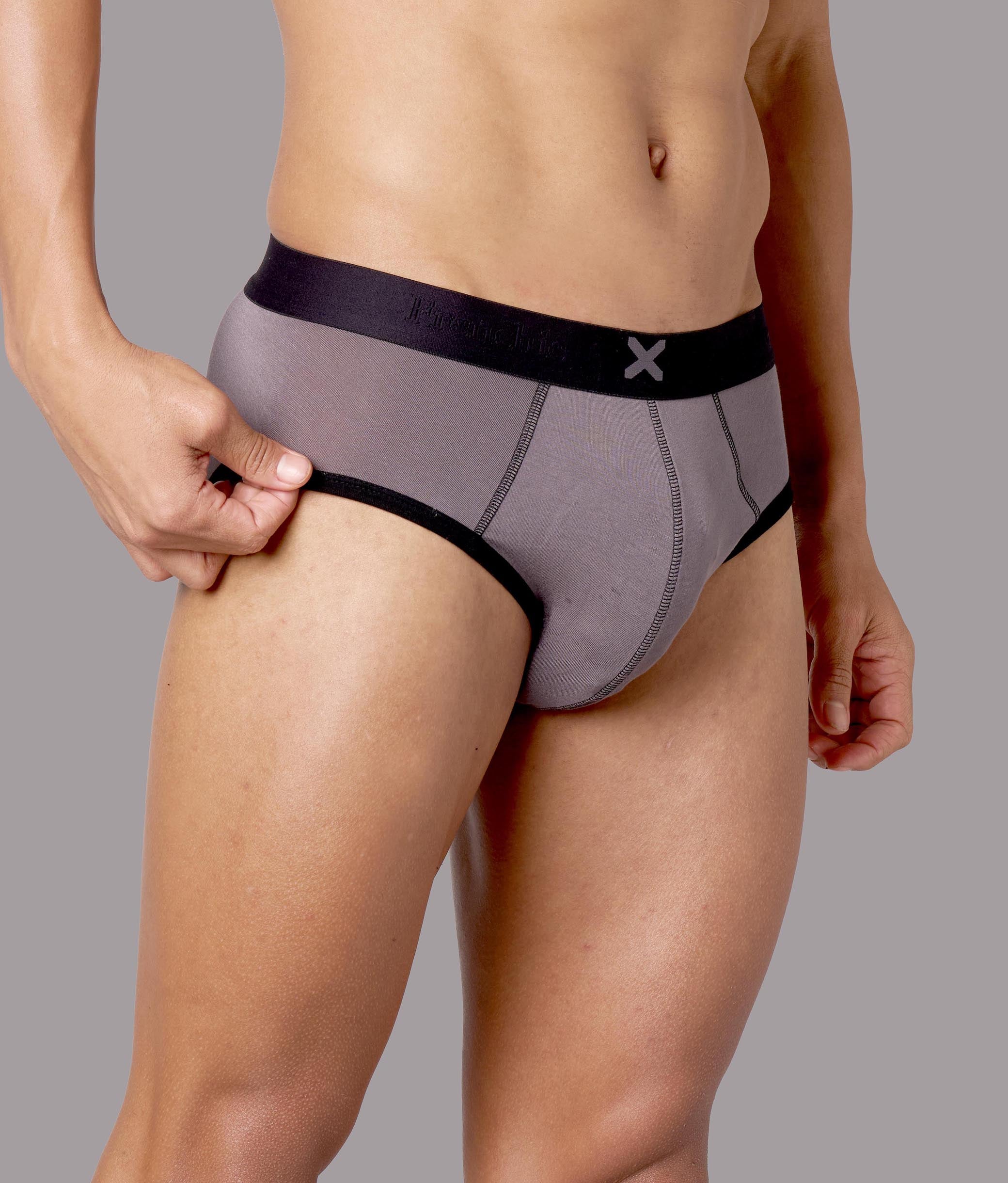 X-Hype Solid Castel Rock Grey Tencel Micro Modal Briefs