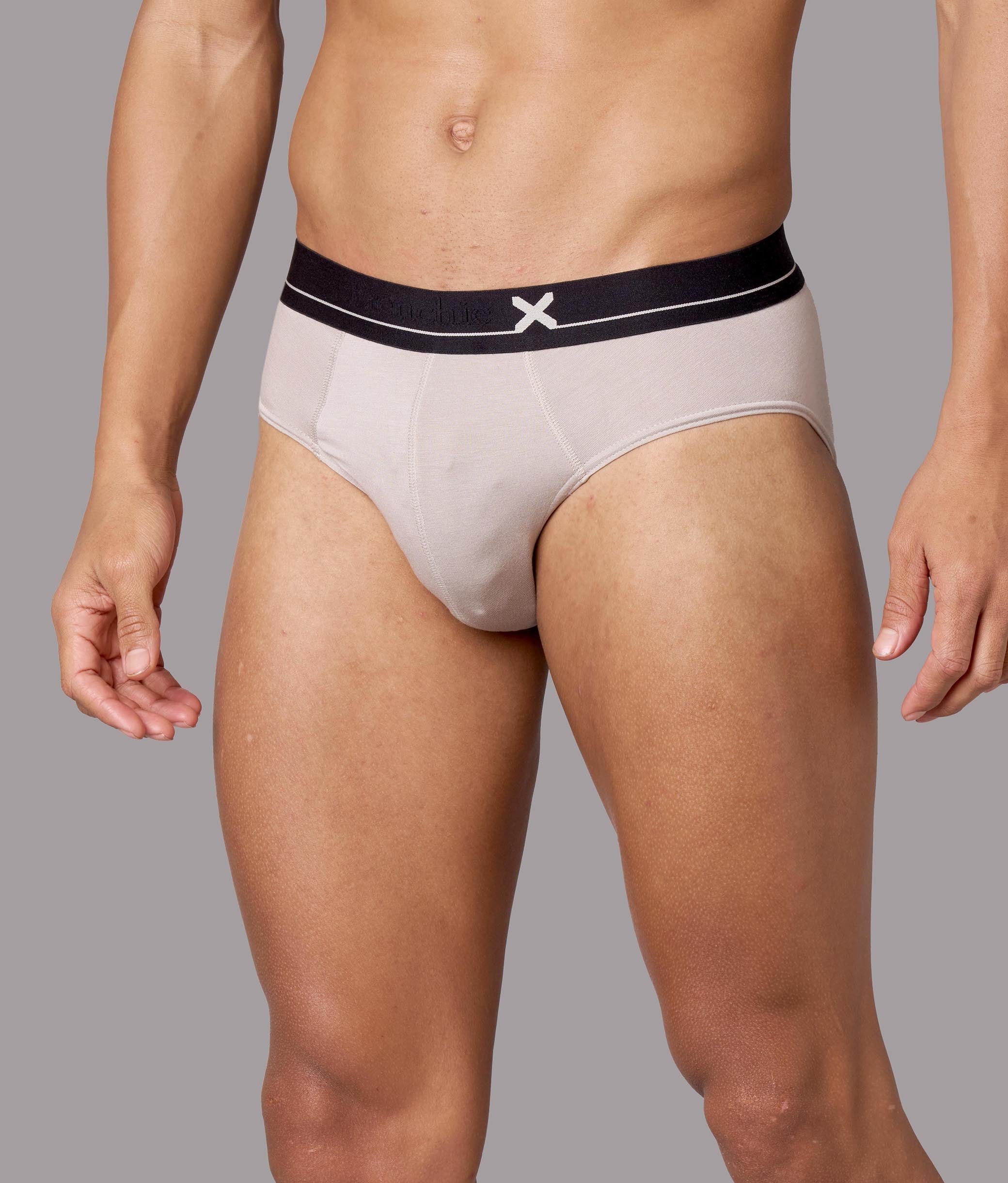 X-Lows Solid String Grey Micro Modal Briefs