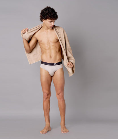 X-Lows Solid String Grey Micro Modal Briefs