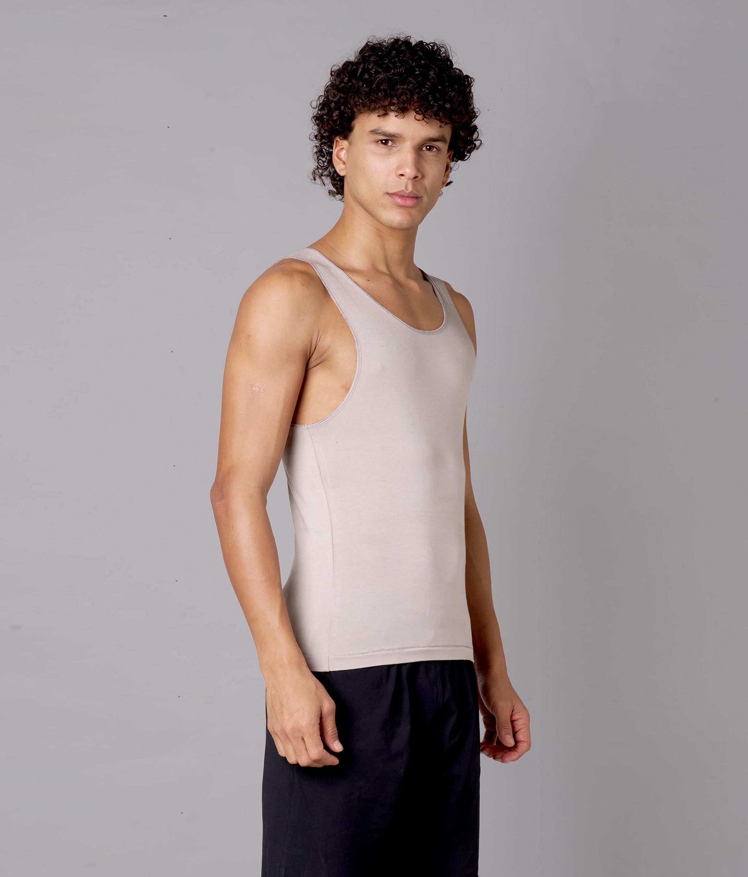 X-Snacc String Grey Micro Modal Vest for Men