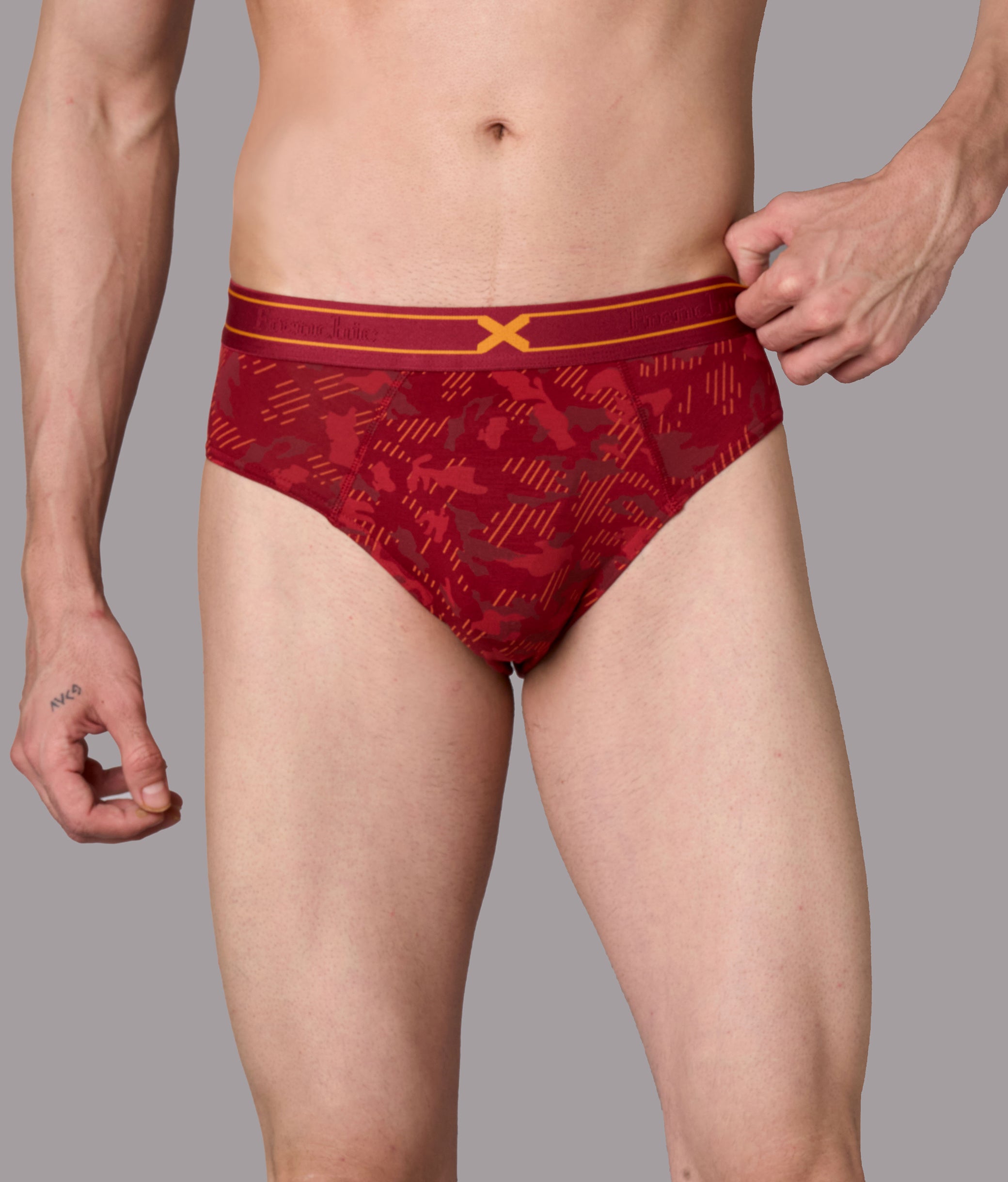 X-Rage Biking Red Camo Print Micro Modal Briefs