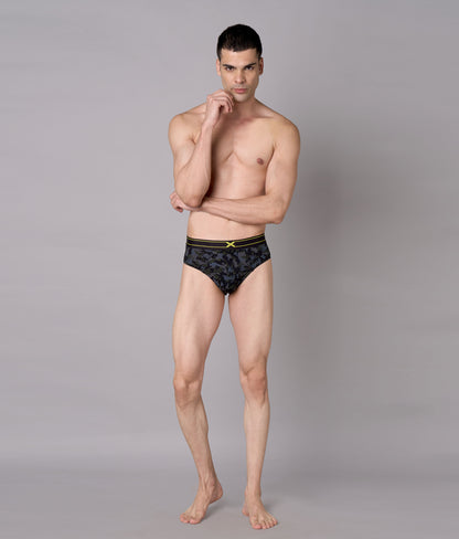 X-Rage Black Camo Print Micro Modal Briefs