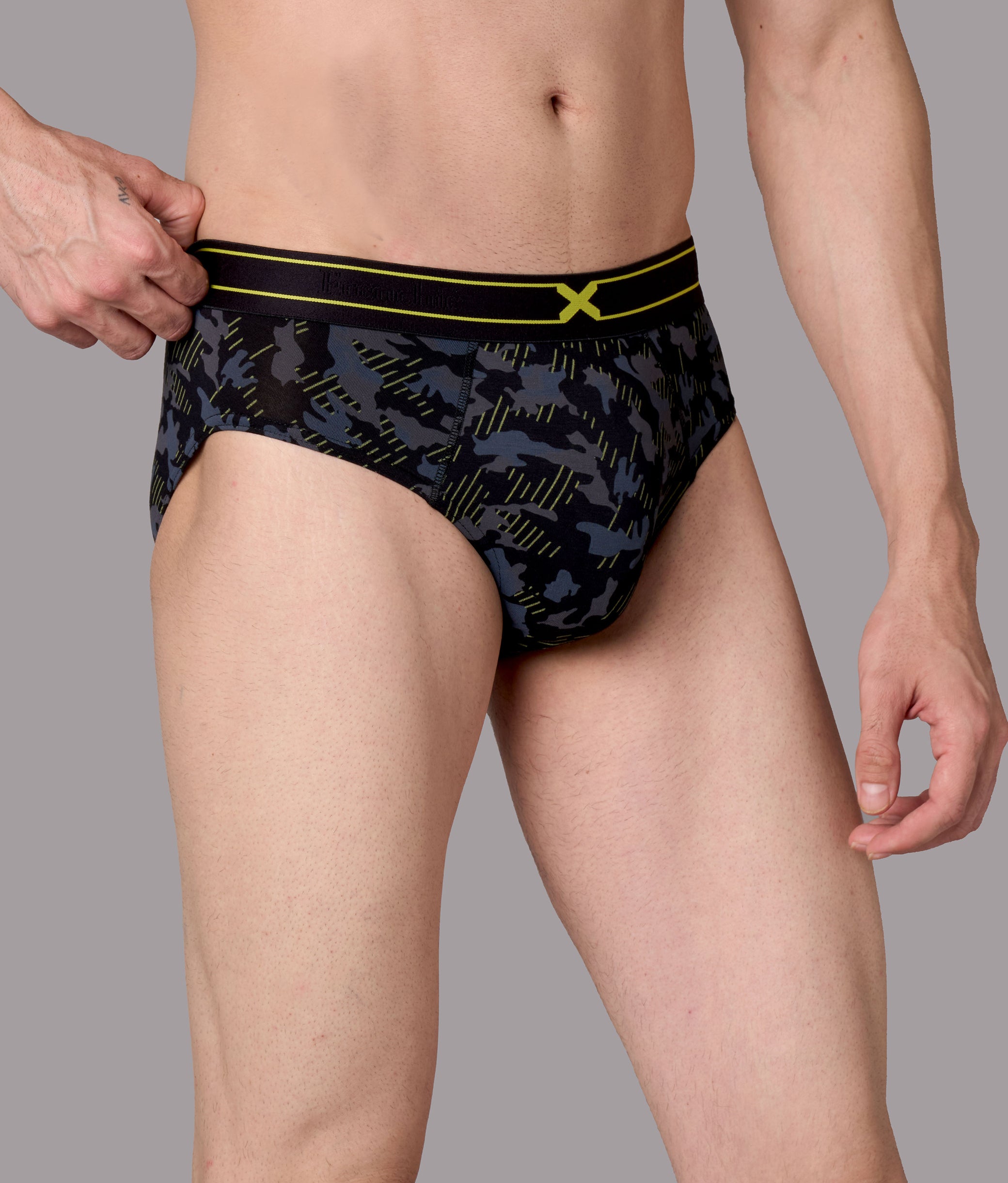 X-Rage Black Camo Print Micro Modal Briefs