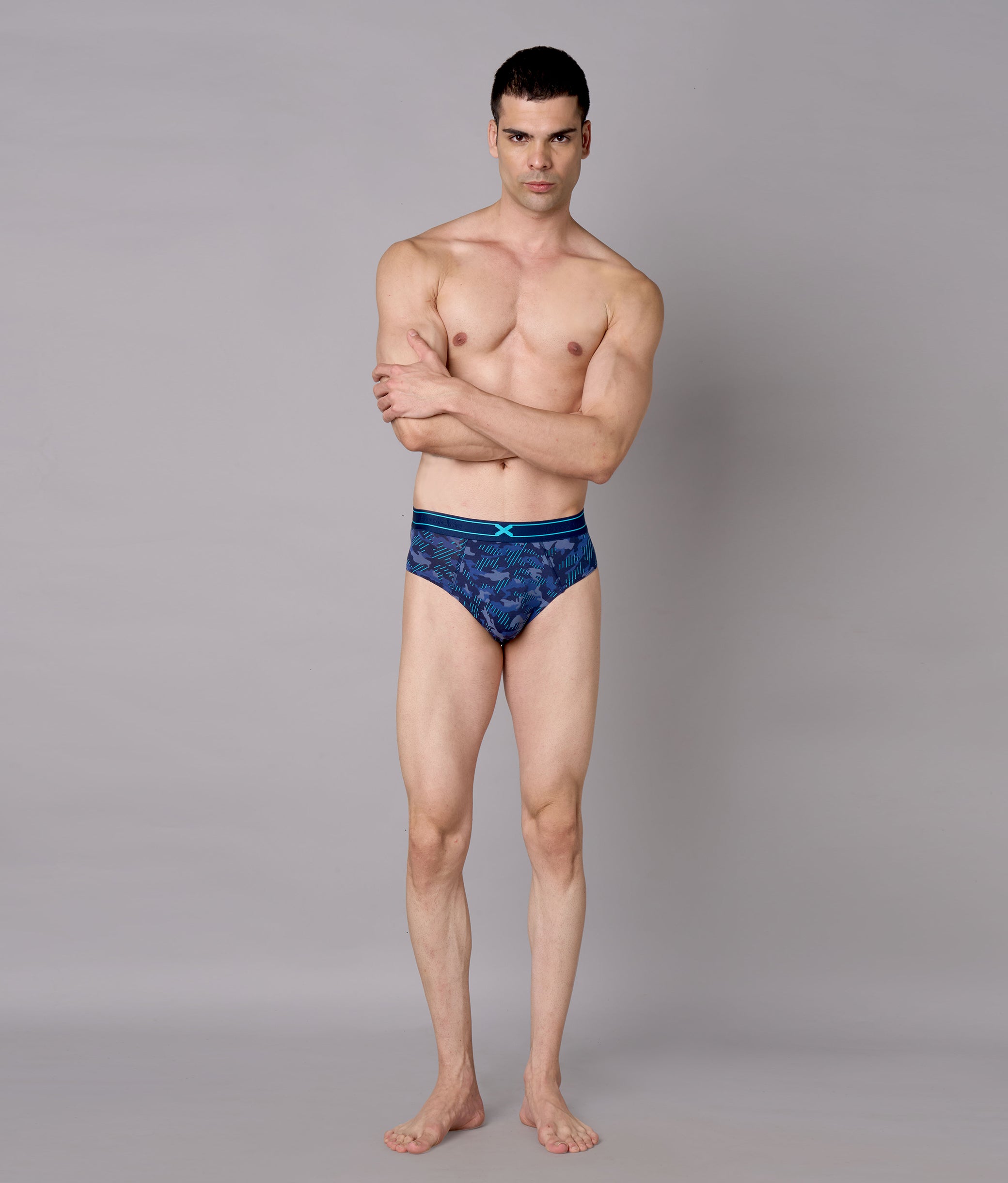 X-Rage Pageant Blue Camo Print Micro Modal Briefs