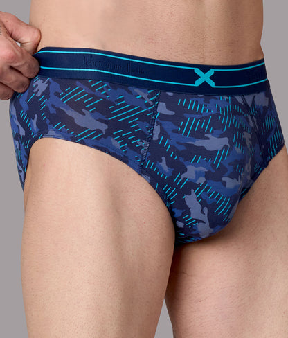 X-Rage Pageant Blue Camo Print Micro Modal Briefs