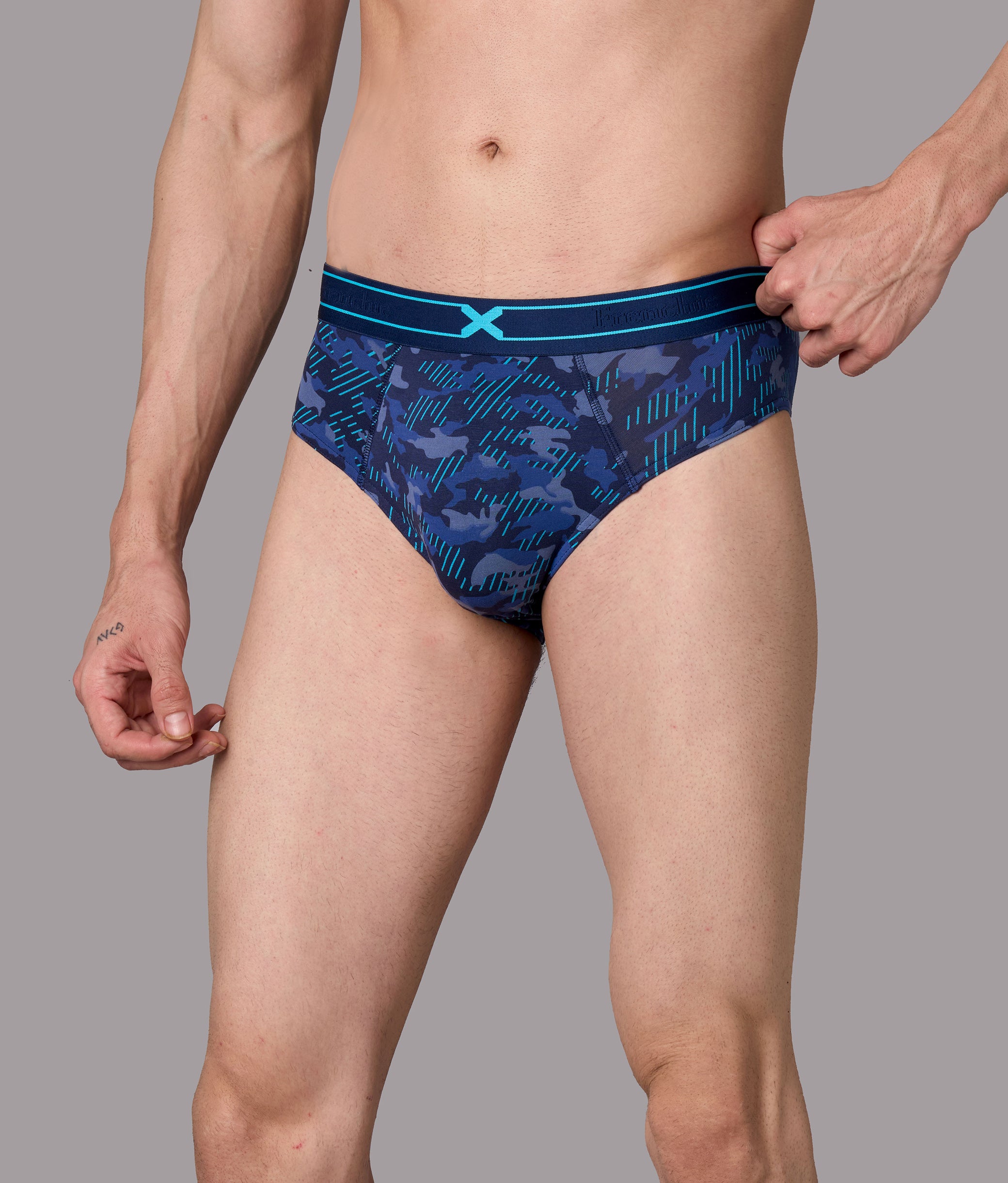 X-Rage Pageant Blue Camo Print Micro Modal Briefs