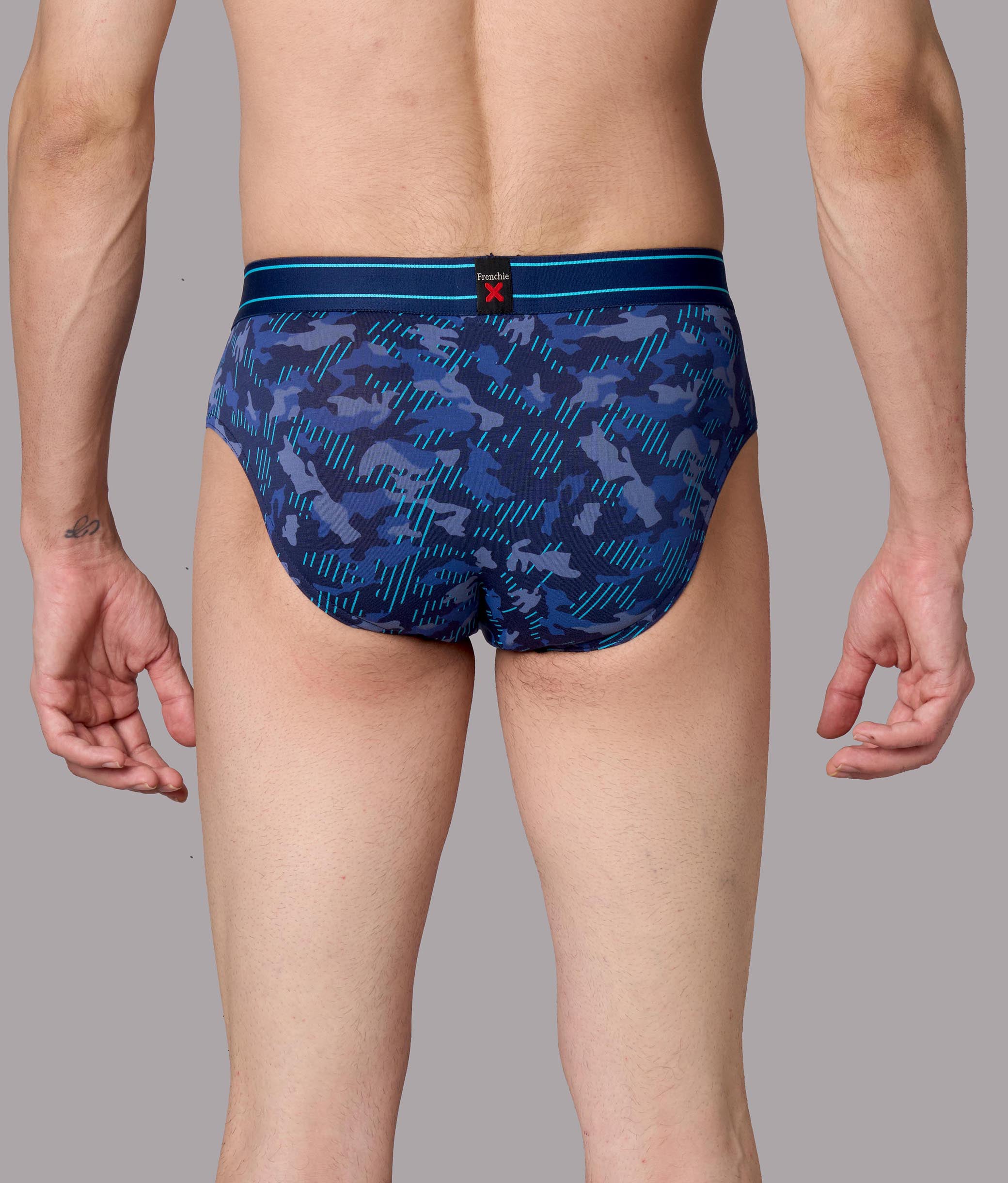 X-Rage Pageant Blue Camo Print Micro Modal Briefs