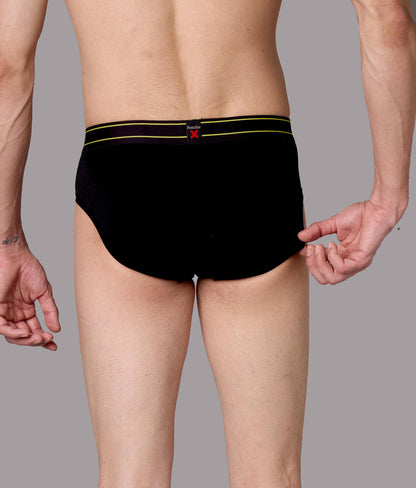 X-Sin Solid Black Air Soft Micro Modal Briefs