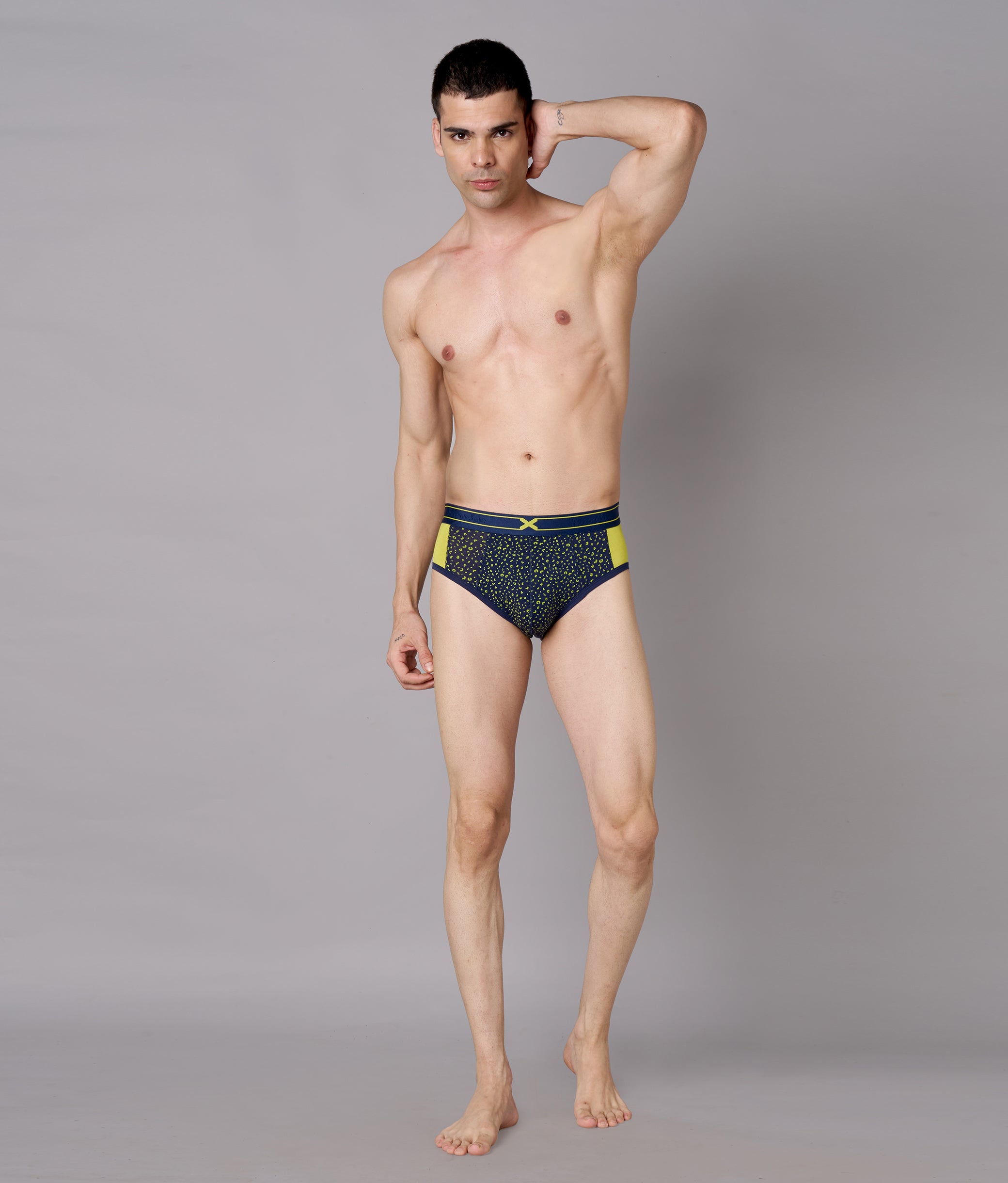 X-LIT Lime Punch Leopard Print Micro Modal Briefs