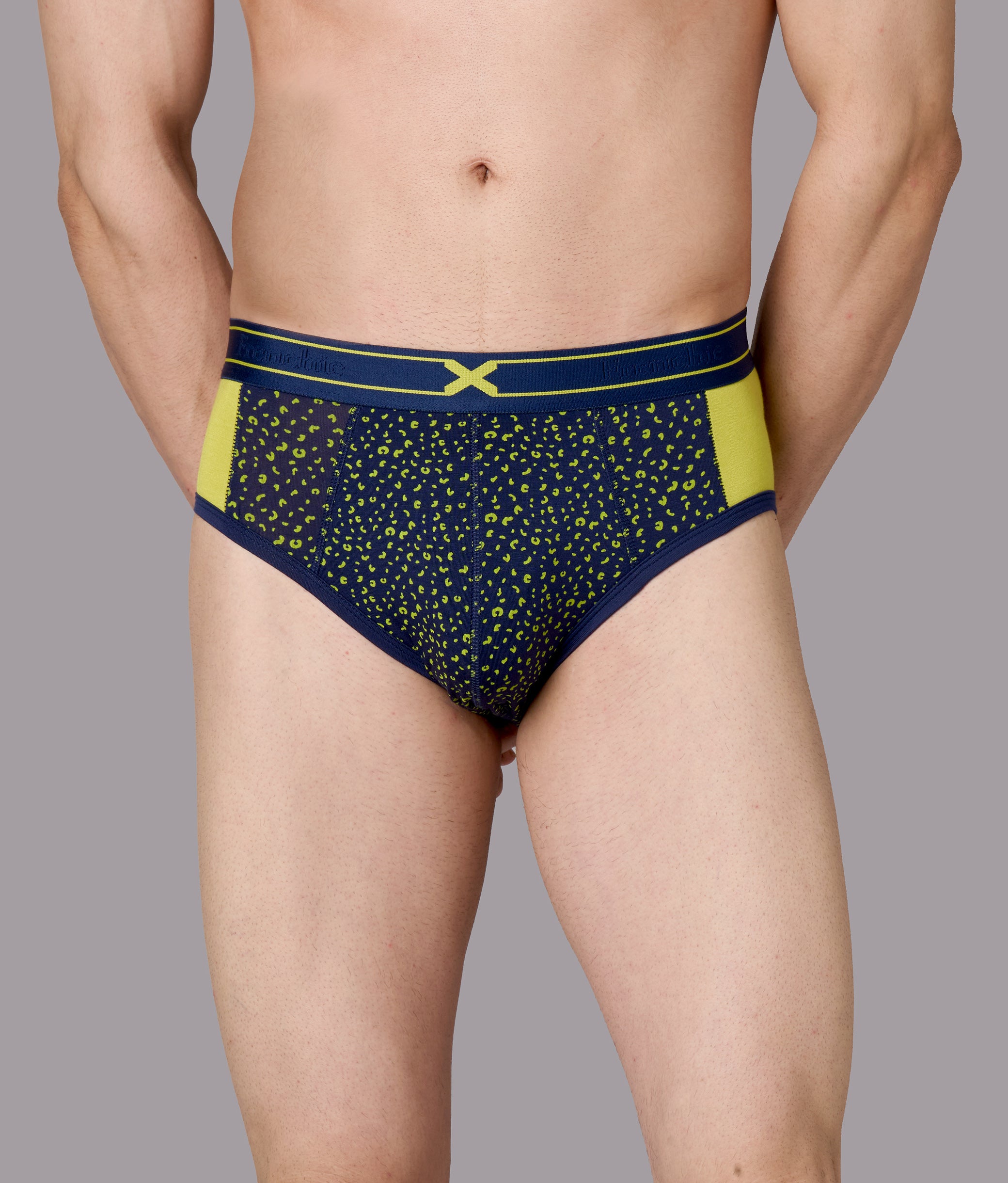 X-LIT Lime Punch Leopard Print Micro Modal Briefs