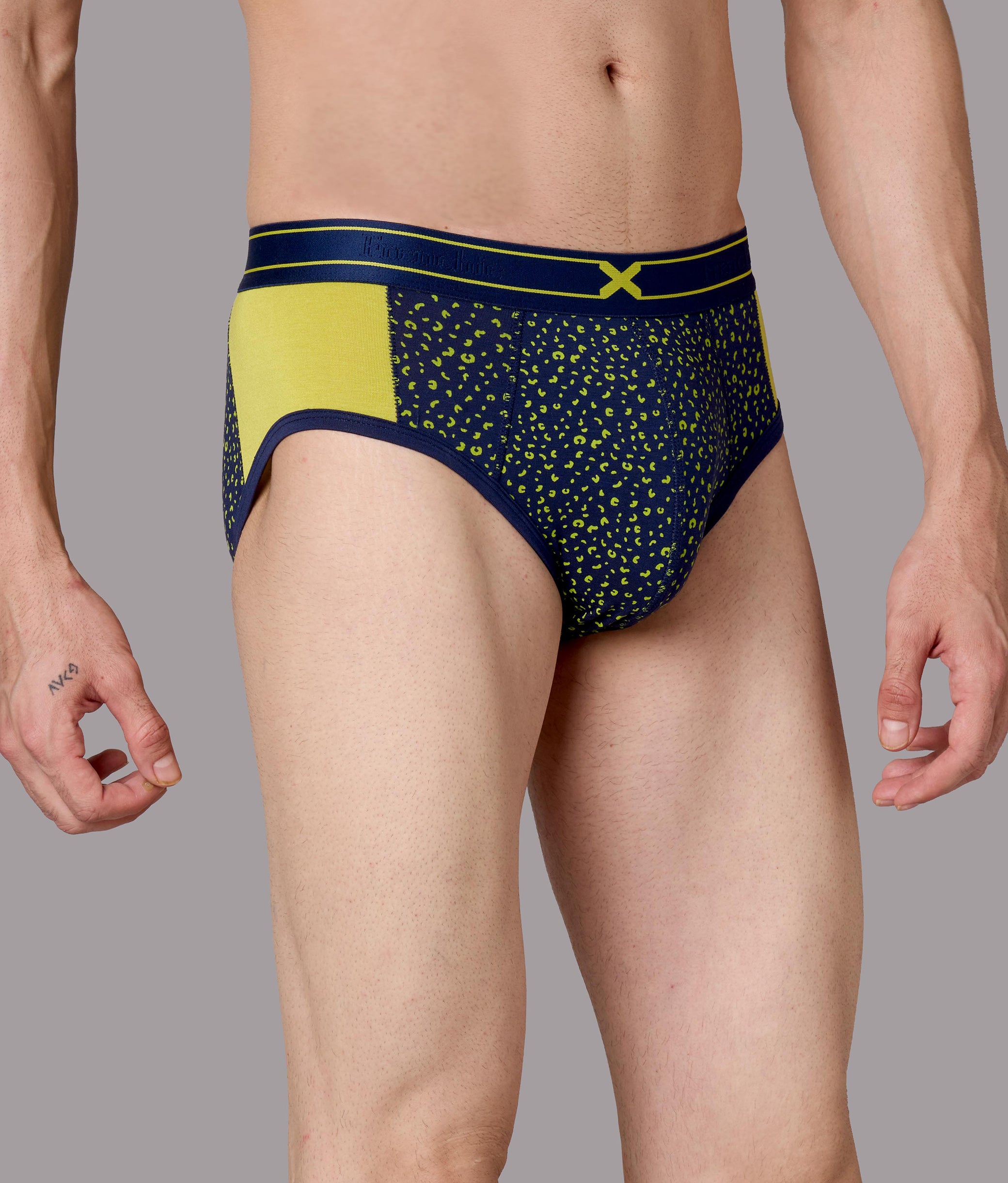 X-LIT Lime Punch Leopard Print Micro Modal Briefs