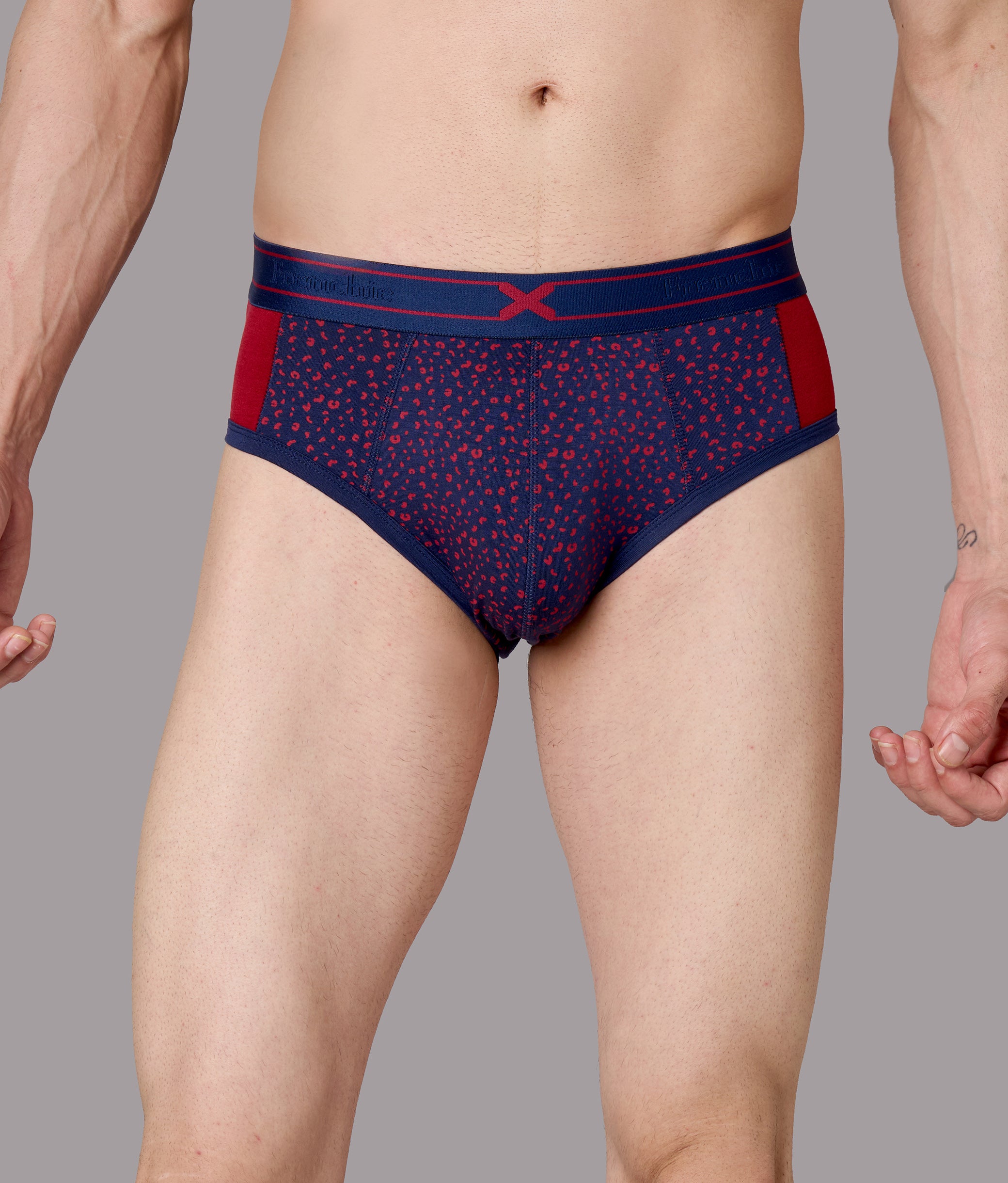 X-LIT Biking Red Leopard Print Micro Modal Briefs