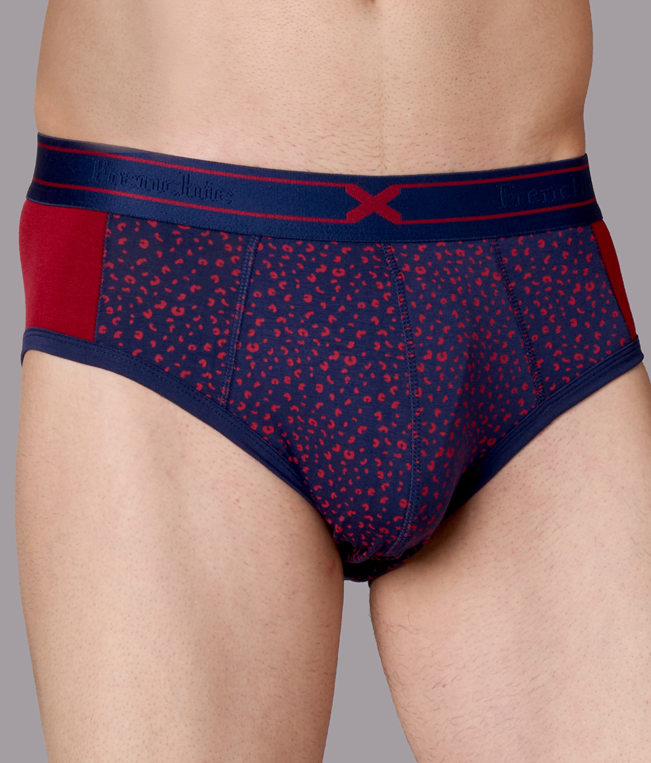 X-LIT Biking Red Leopard Print Micro Modal Briefs