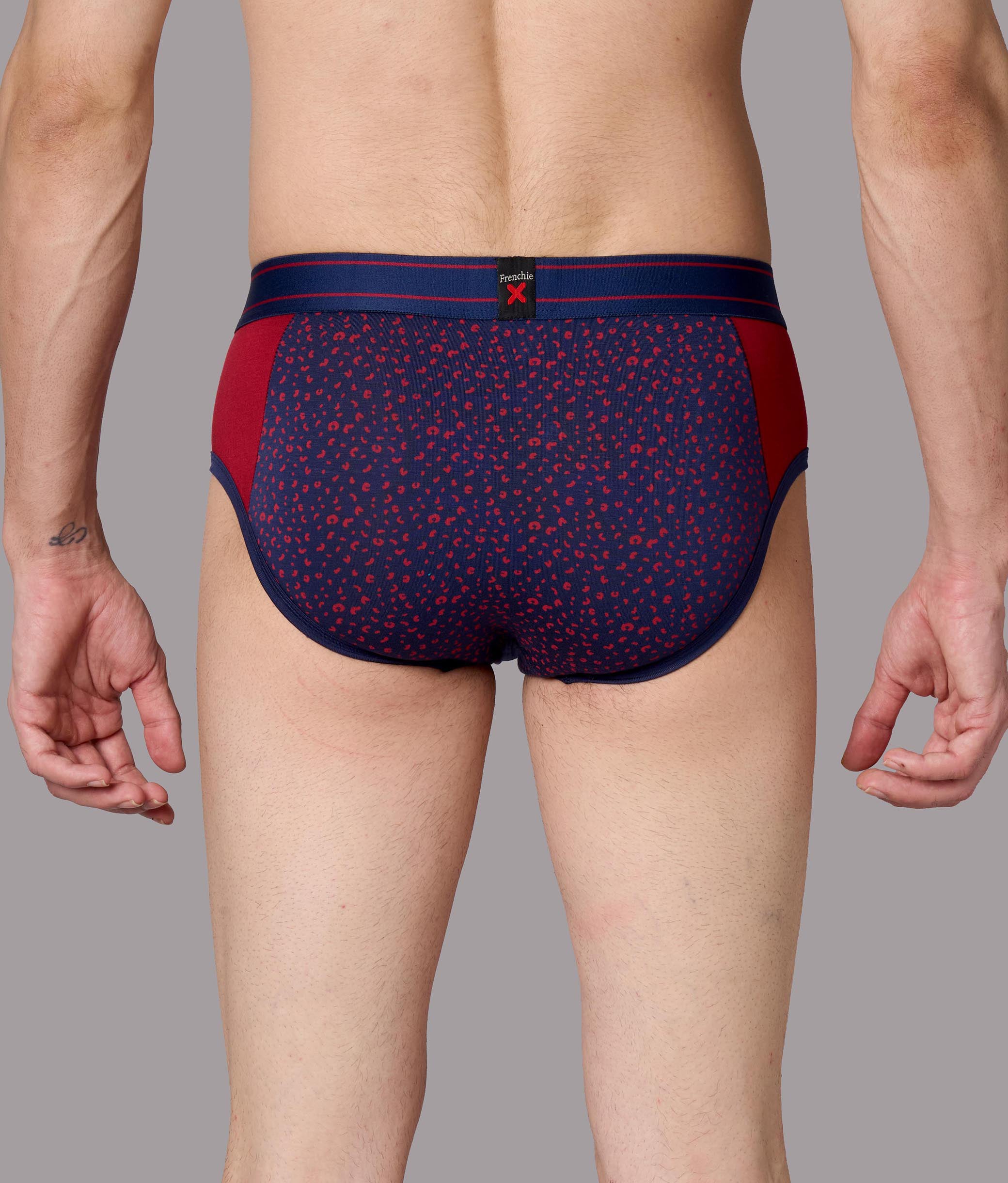 X-LIT Biking Red Leopard Print Micro Modal Briefs