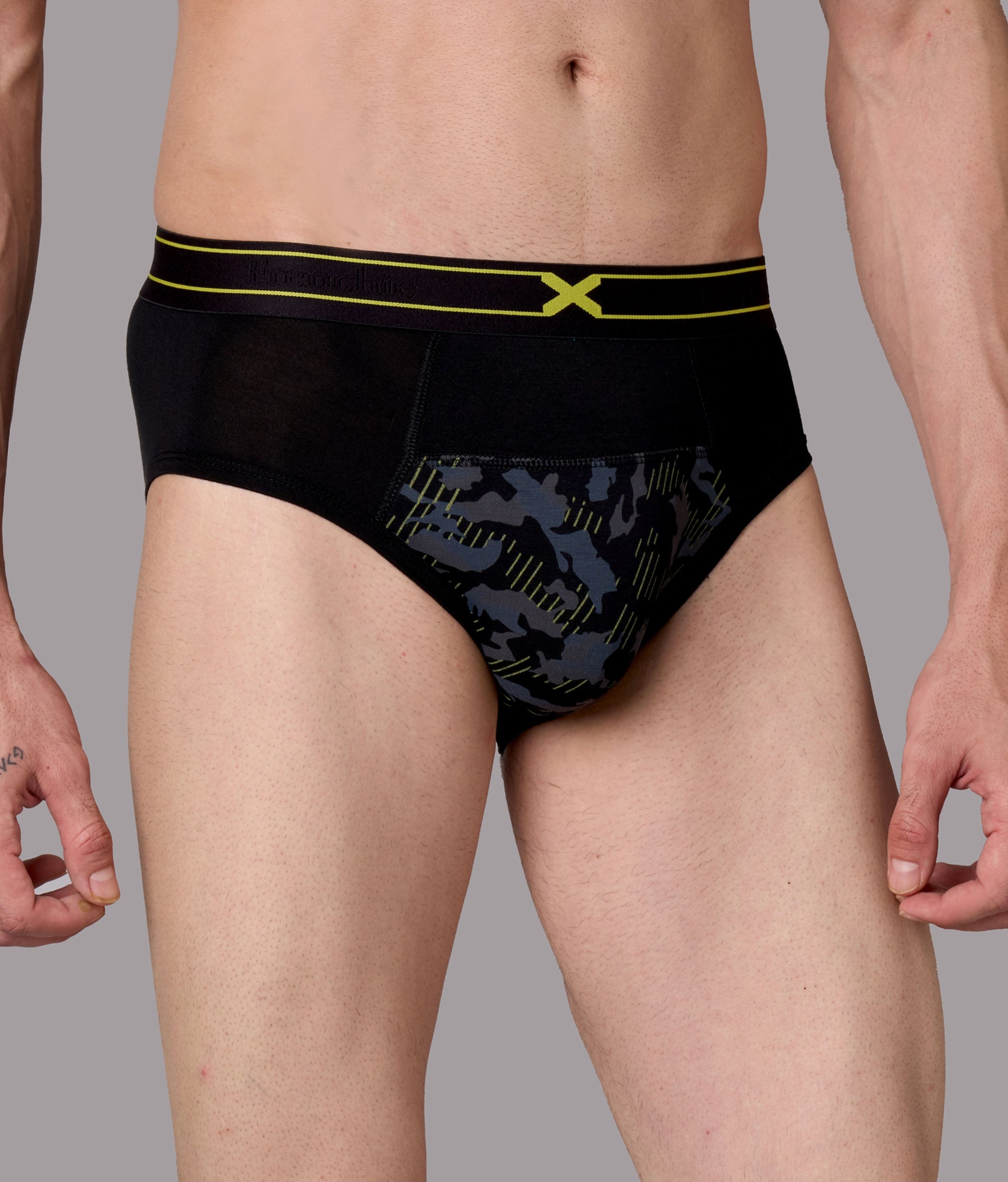 X-Sin Solid Black Air Soft Micro Modal Briefs