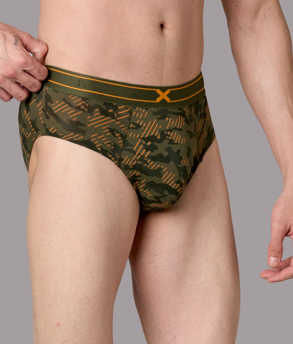 X-Rage Beetle Olive Camo Print Micro Modal Briefs